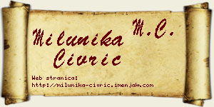 Milunika Civrić vizit kartica